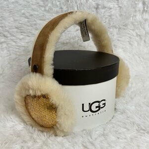 UGG AUSTRALIA Chestnut Gold Sequin Sheepskin Earmuff